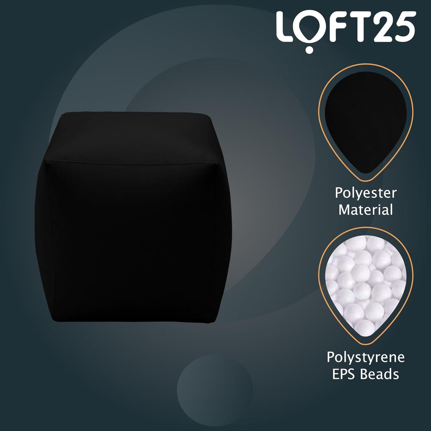 Loft 25 Water-Resistant Soft Bean Bag Footstool