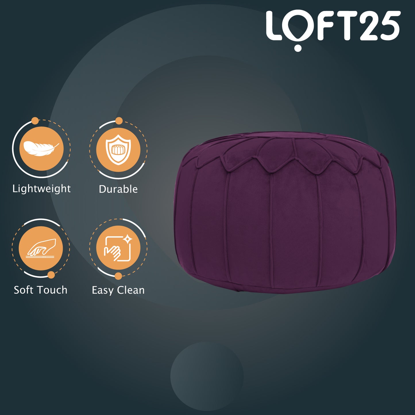 Loft 25 Moroccan Round Bean Bag Footstool