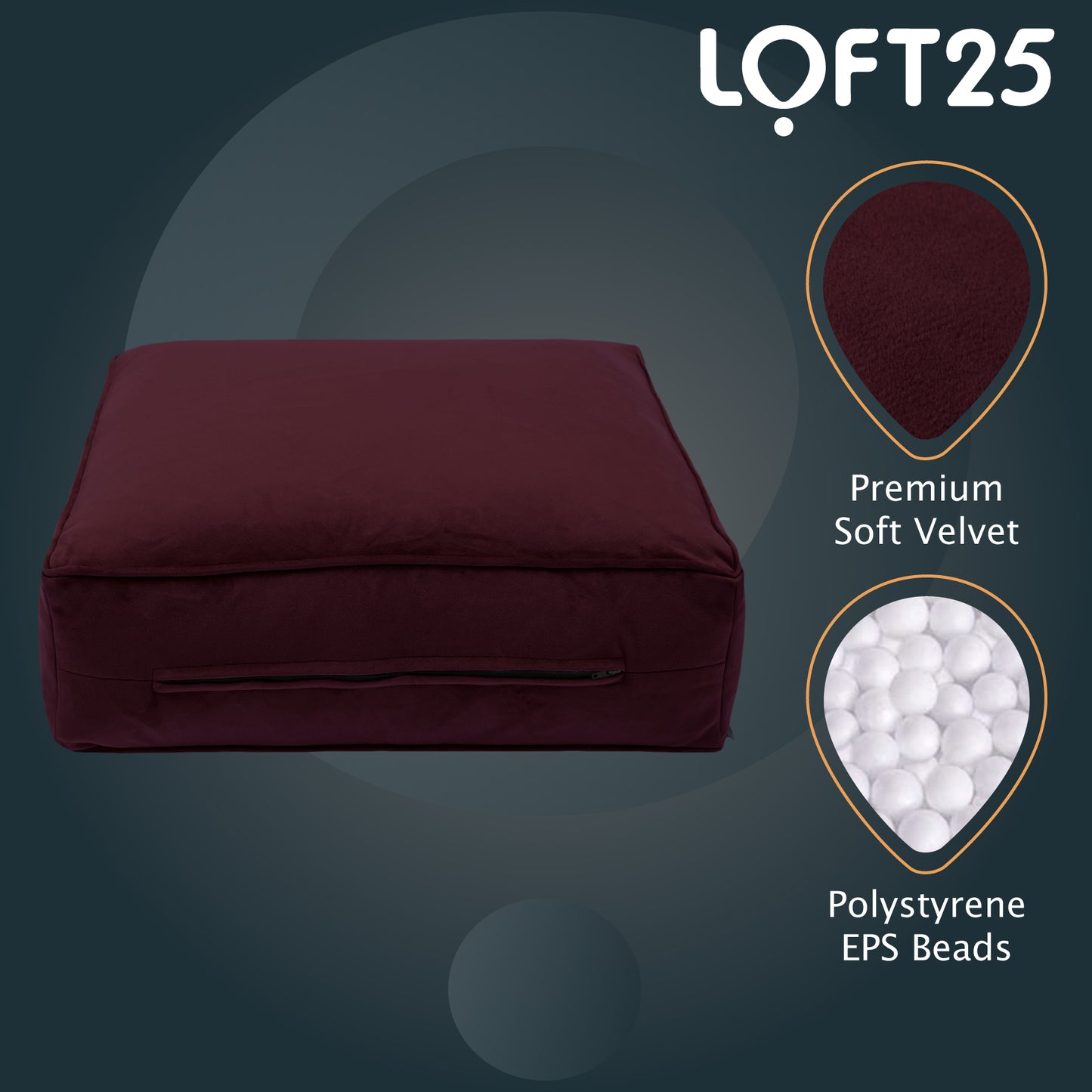 Loft 25 Large Slab Bean Bag Pouffe