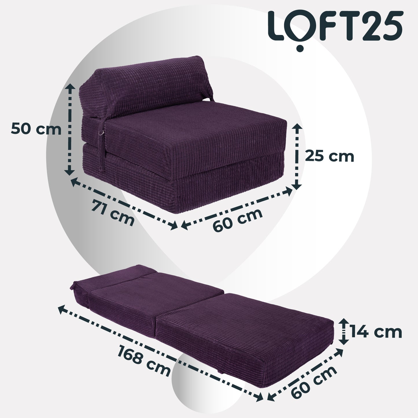 Loft 25 Portable Double Fold-Out Z Bed Mattress