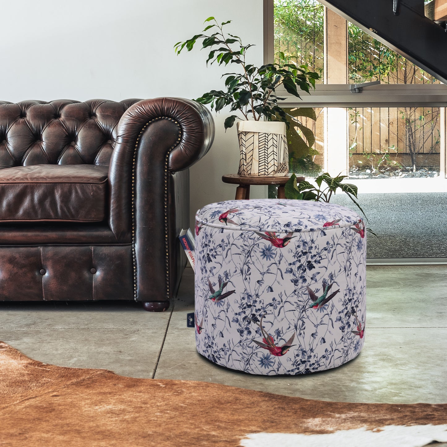 Loft 25 Printed Round Bean Bag Footstool