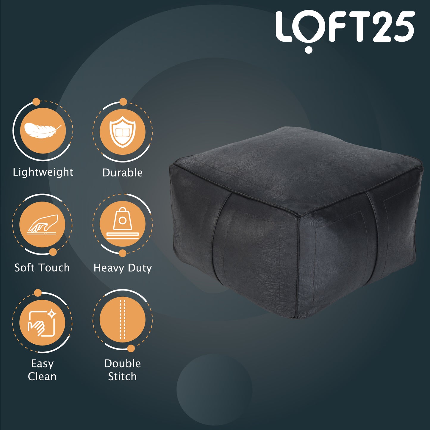 Loft 25 Bean Bag Faux Leather Chair Seat