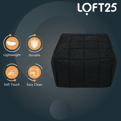 Loft 25 Square Bean Bag Foot Stool Pouffe