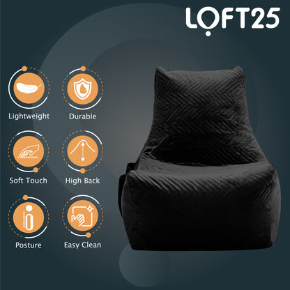 Loft 25 Round Bean Bag Chair Adult Gaming 60x70x72