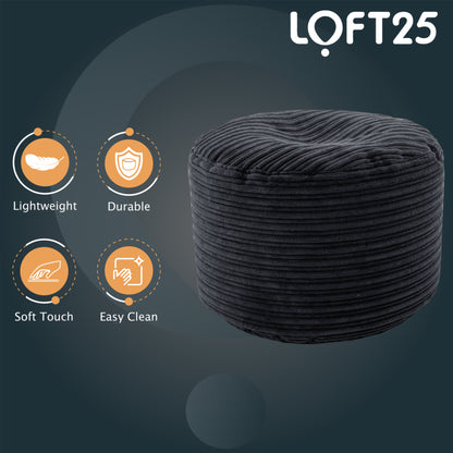 Loft 25 Bean Bag Jumbo Cord Round Footstool
