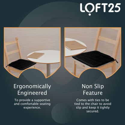 Loft 25 Slip-Free Velvet Dining Chair Seat Pad