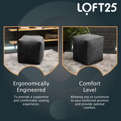 Loft 25 Cube Ergonomic Bean Bag Footstool