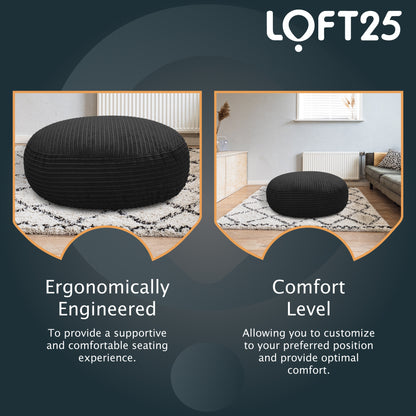 Loft 25 Round Bean Bag Footstool 97x24cm