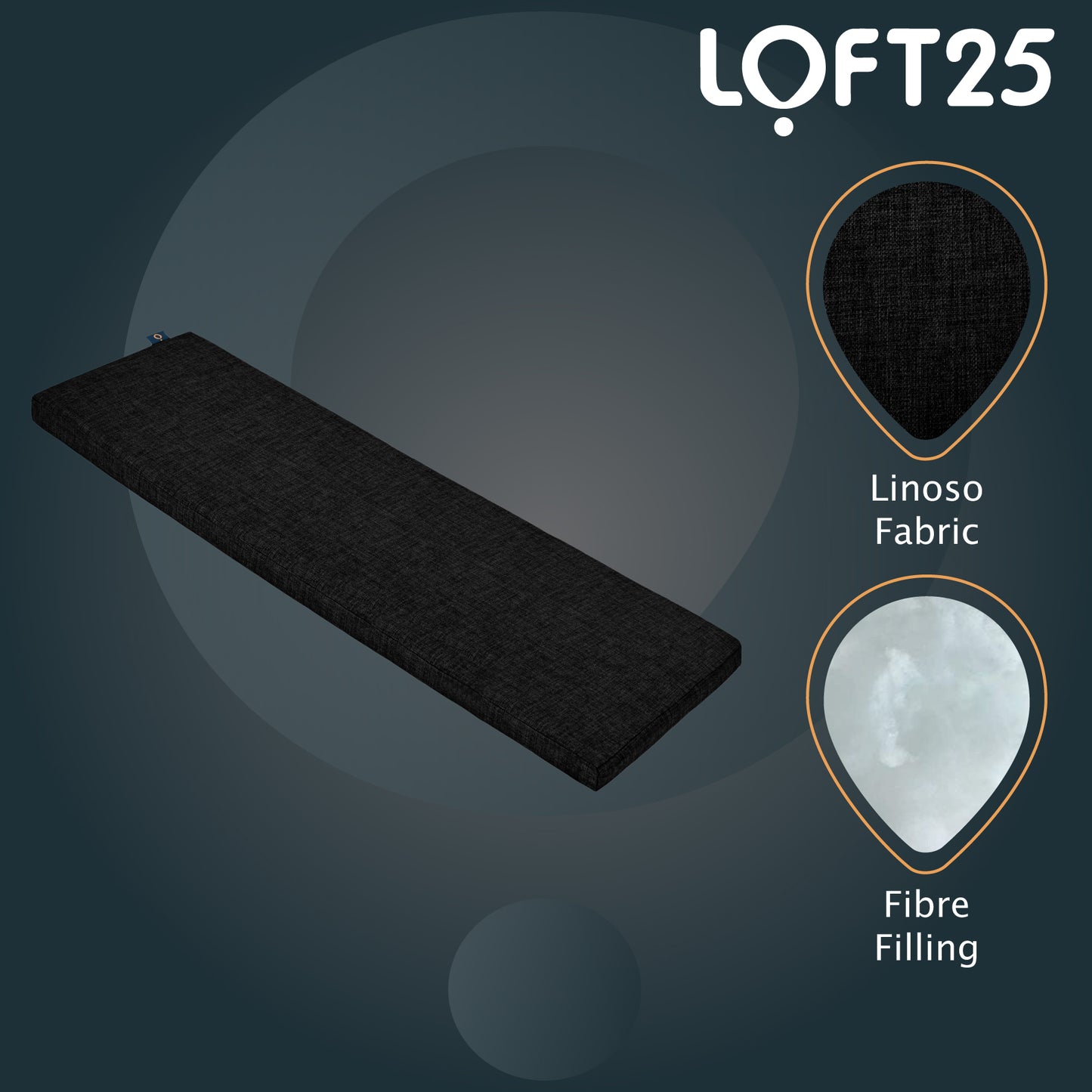 Loft 25 Premium Linen Fabric Bench Pads 111x39x5cm