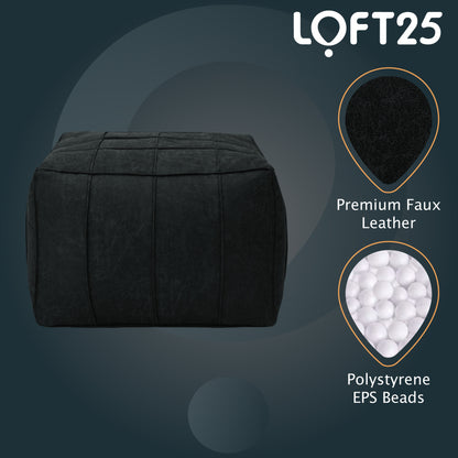 Loft 25 Square Bean Bag Foot Stool Pouffe