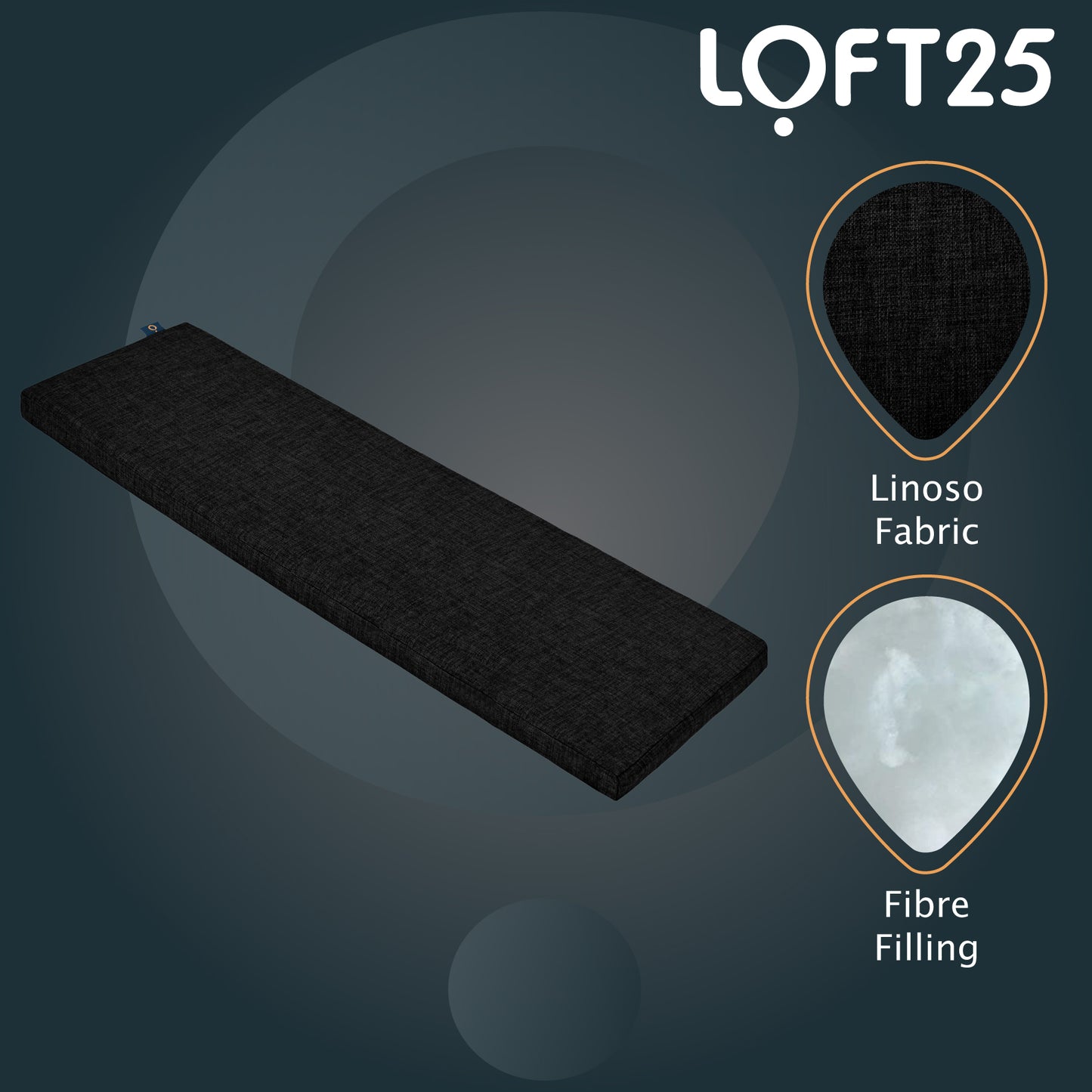 Loft 25 Premium Linen Fabric Bench Pads 146x39x5cm