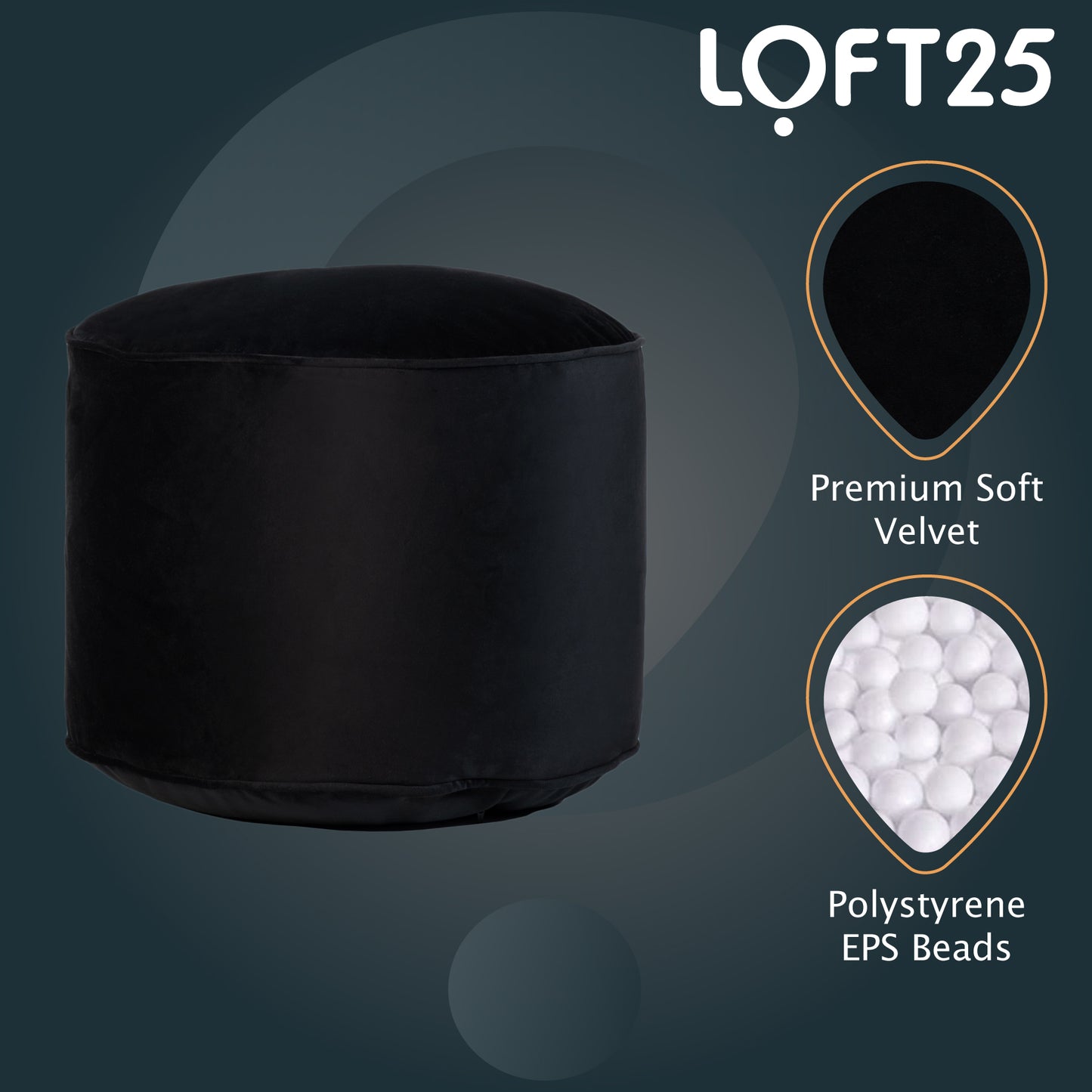 Loft 25 Relaxing Footstool Round Bean Bag