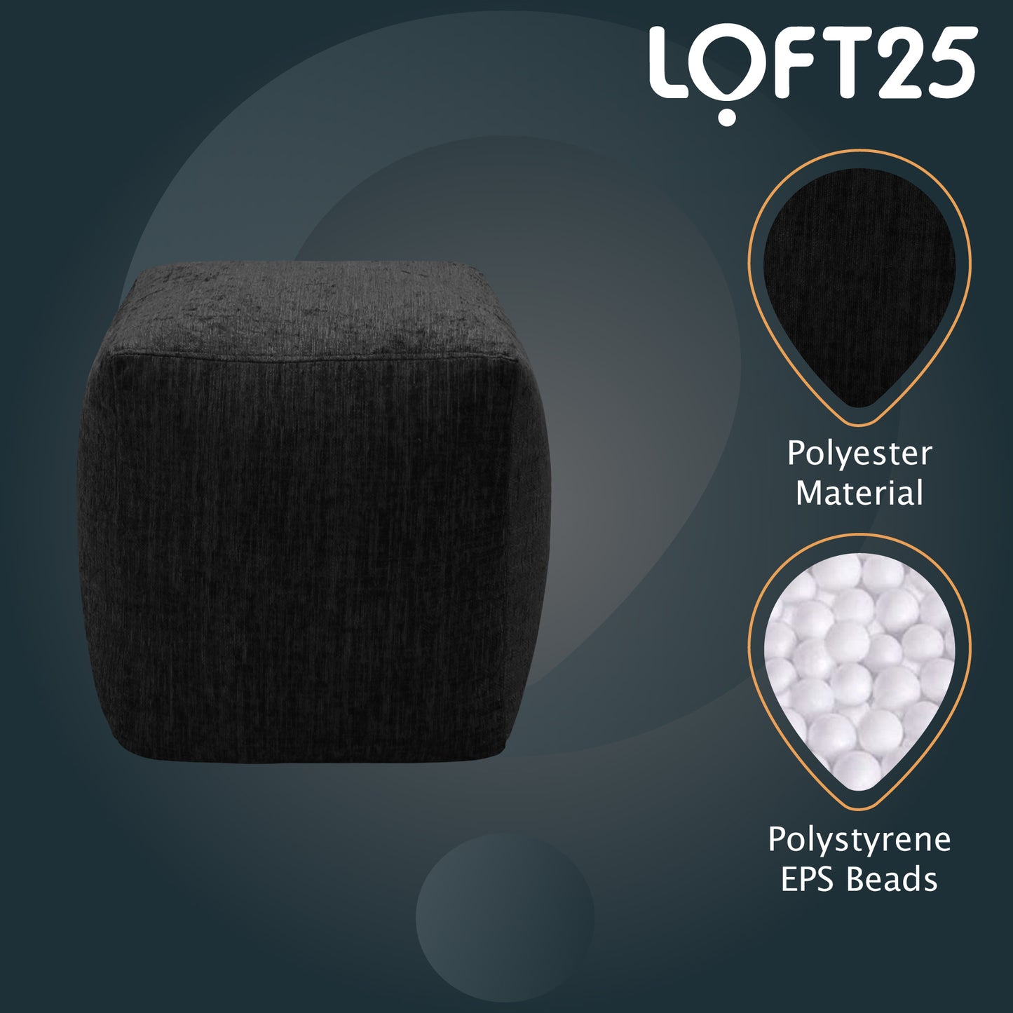 Loft 25 Cube Ergonomic Bean Bag Footstool