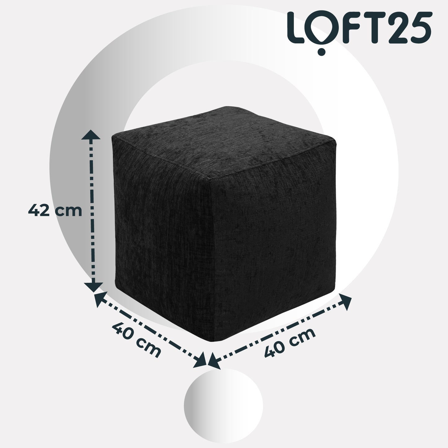 Loft 25 Cube Ergonomic Bean Bag Footstool