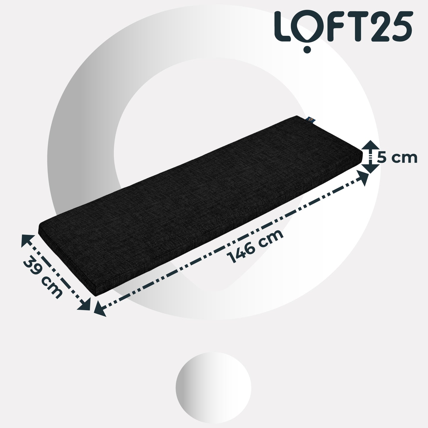 Loft 25 Premium Linen Fabric Bench Pads 146x39x5cm