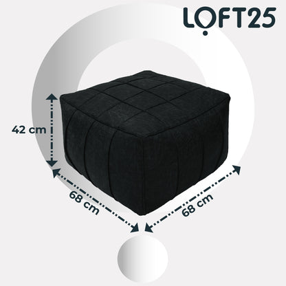 Loft 25 Square Bean Bag Foot Stool Pouffe