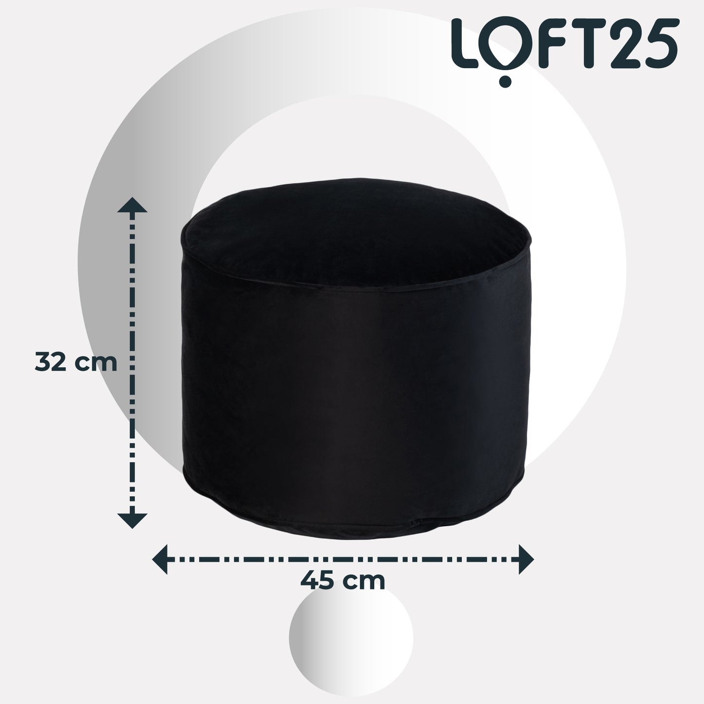 Loft 25 Relaxing Footstool Round Bean Bag