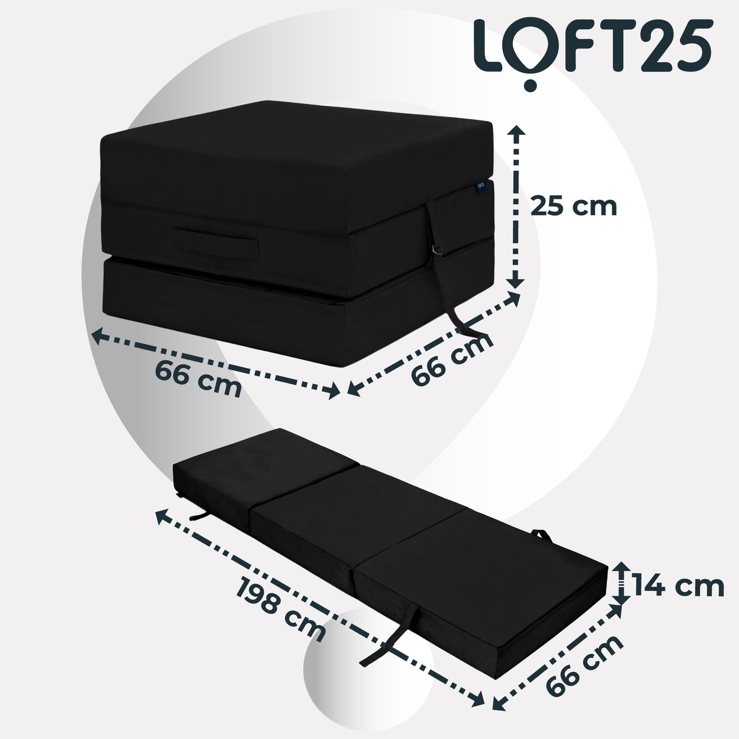 Loft 25 Water Resistant Fold-Out Z Bed Cube Mattress