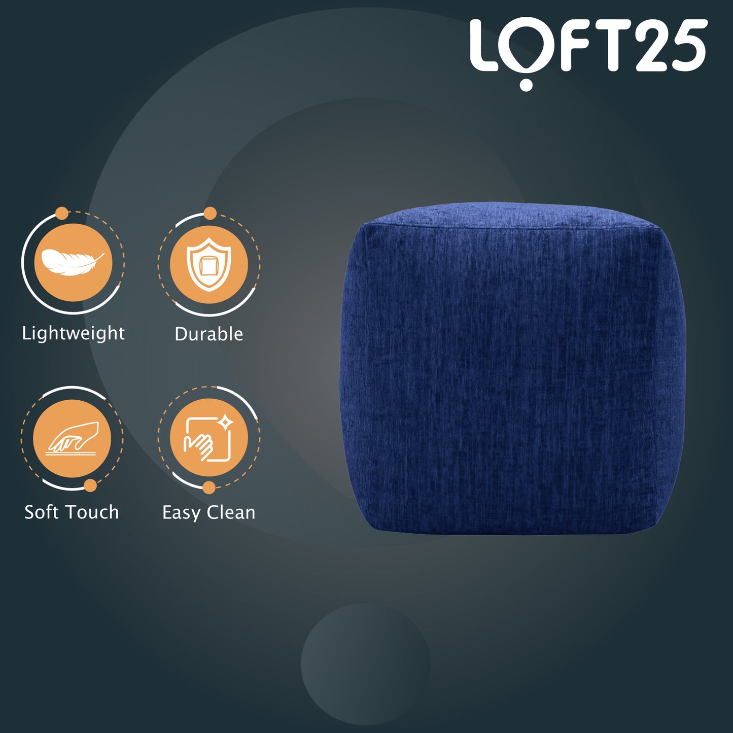 Loft 25 Cube Ergonomic Bean Bag Footstool