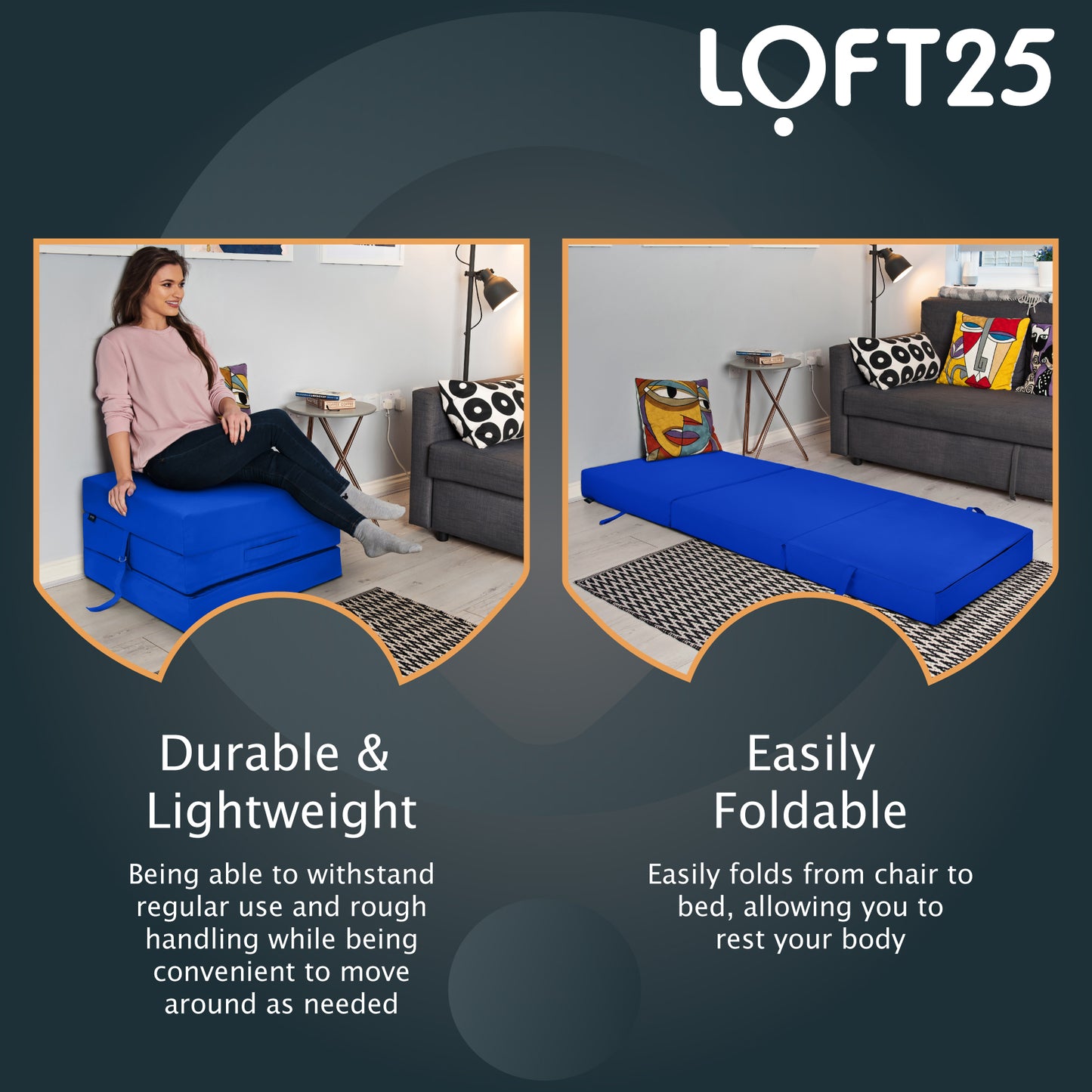 Loft 25 Water Resistant Fold-Out Z Bed Cube Mattress