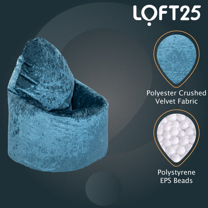 Loft 25 Crushed Velvet Bean Bag Chair