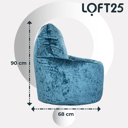 Loft 25 Crushed Velvet Bean Bag Chair