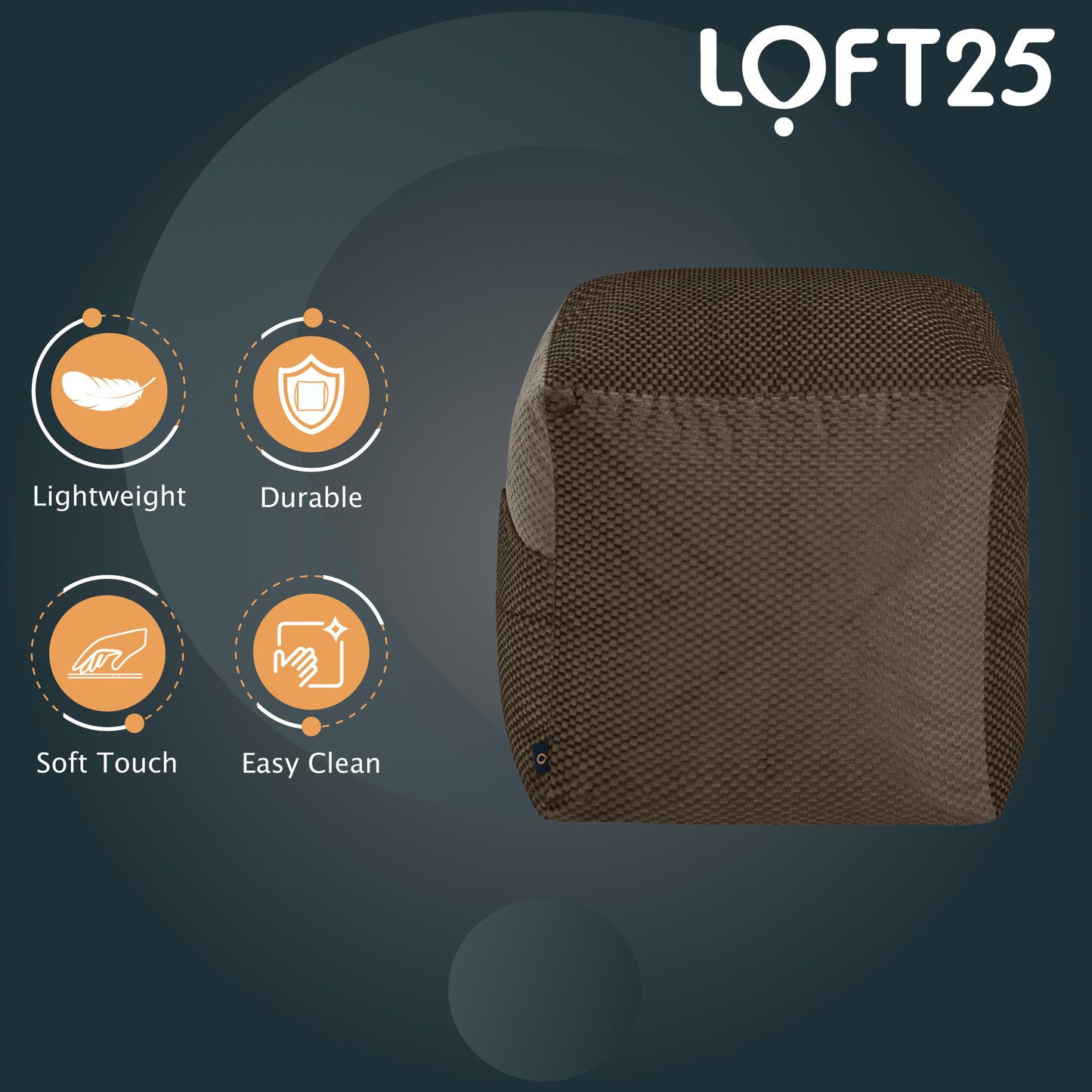 Loft 25 Premium Bean Bag Cube Footstool