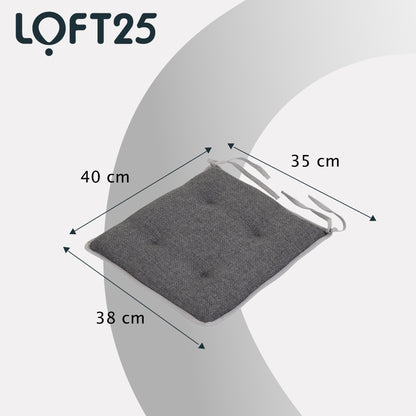 Loft 25 Soft Luxury Non-Slip Tufted Chair Seat Pad