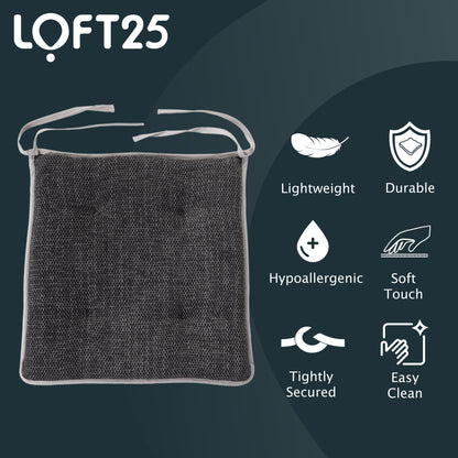 Loft 25 Soft Luxury Non-Slip Tufted Chair Seat Pad