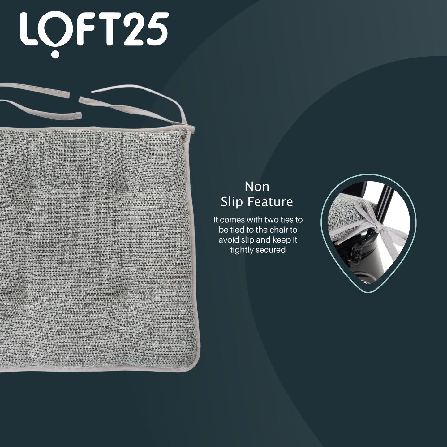 Loft 25 Soft Luxury Non-Slip Tufted Chair Seat Pad