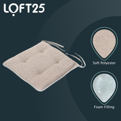 Loft 25 Soft Luxury Non-Slip Tufted Chair Seat Pad