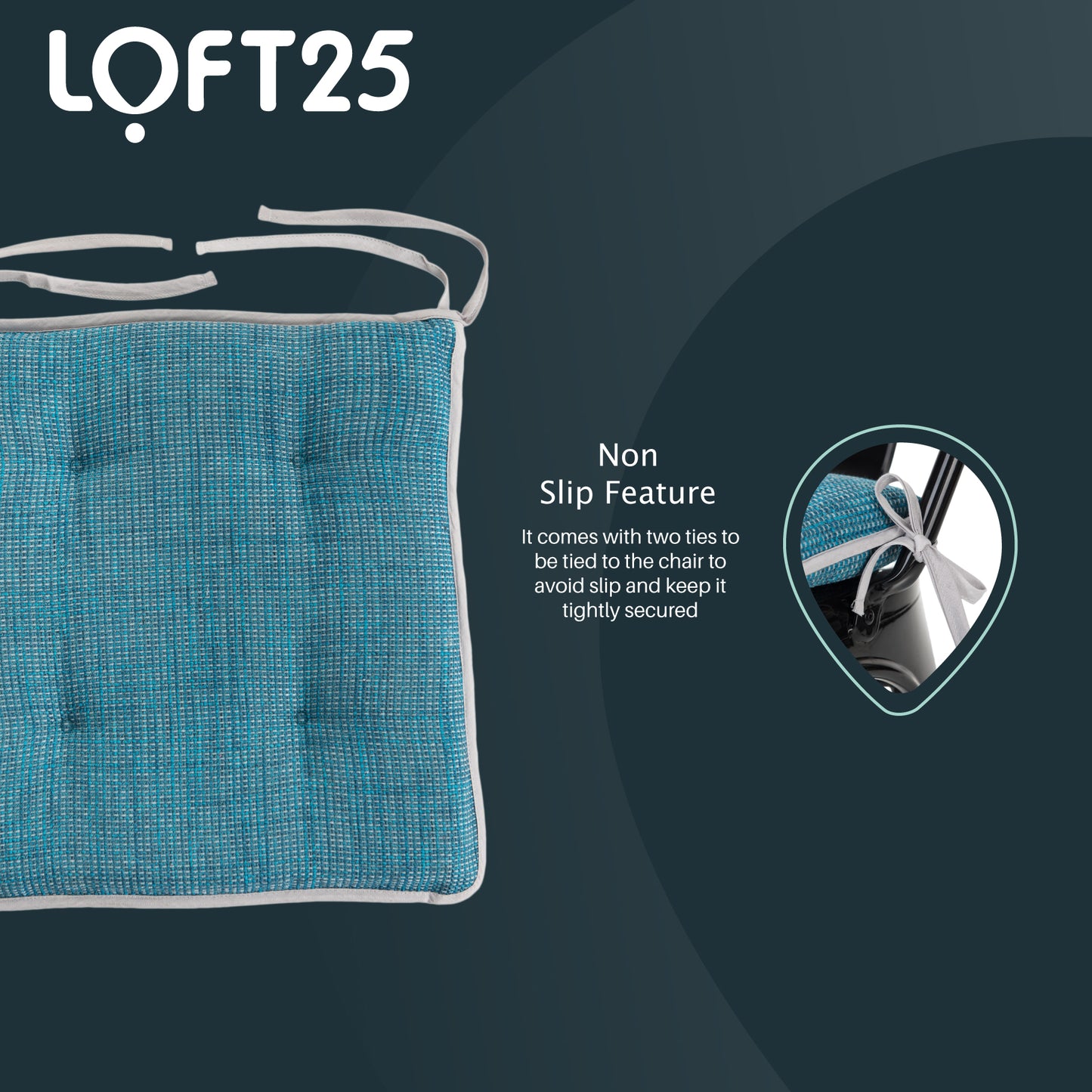 Loft 25 Soft Luxury Non-Slip Tufted Chair Seat Pad