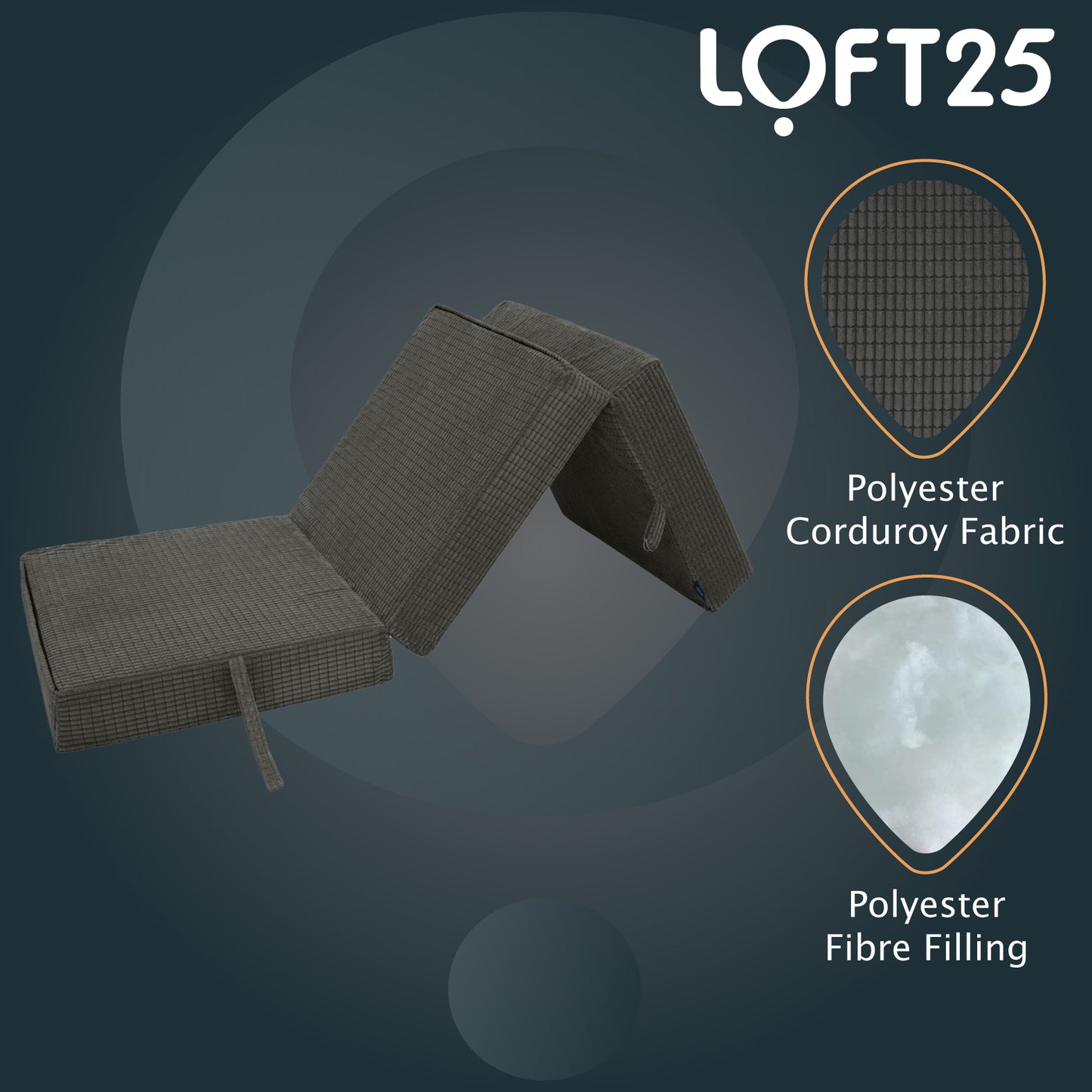 Loft 25 Corduroy Fold Out Single Z Bed