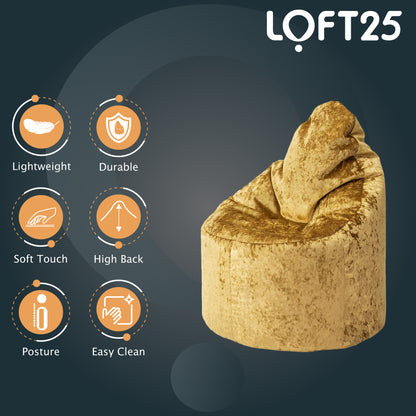 Loft 25 Crushed Velvet Bean Bag Chair