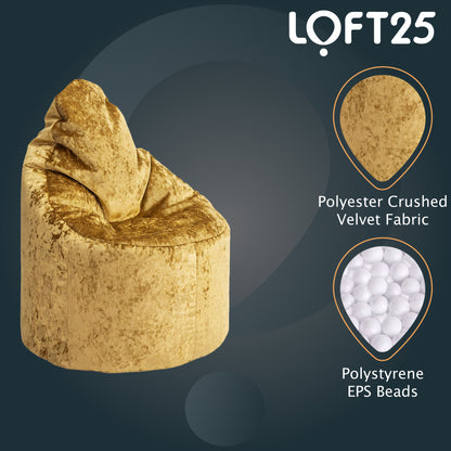 Loft 25 Crushed Velvet Bean Bag Chair