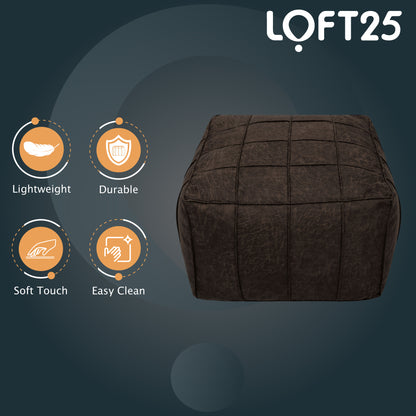 Loft 25 Square Bean Bag Foot Stool Pouffe