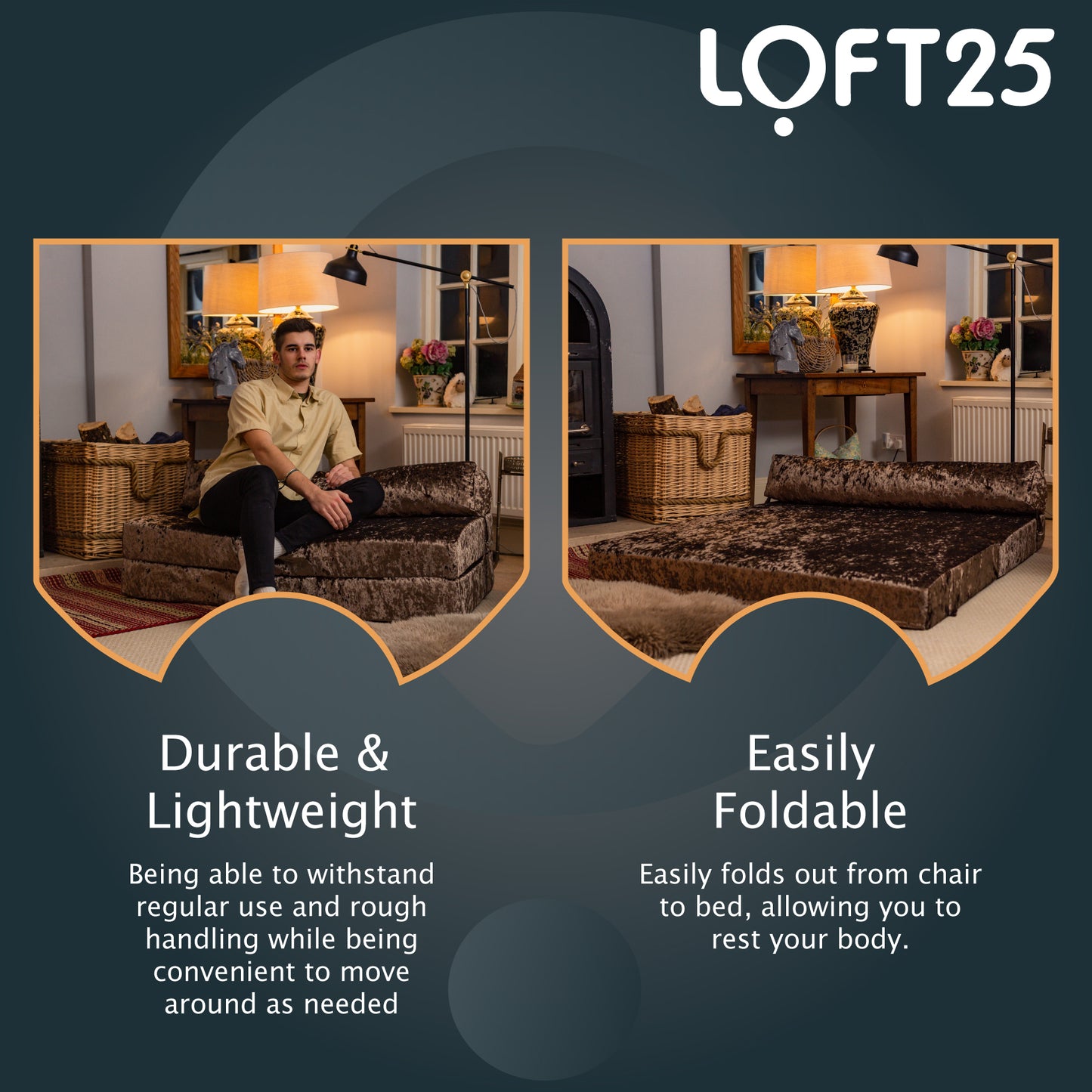 Loft25 Foldable Bed Living Room Z Bed Mattress