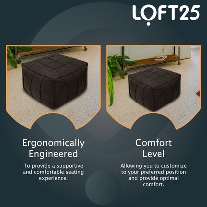 Loft 25 Square Bean Bag Foot Stool Pouffe