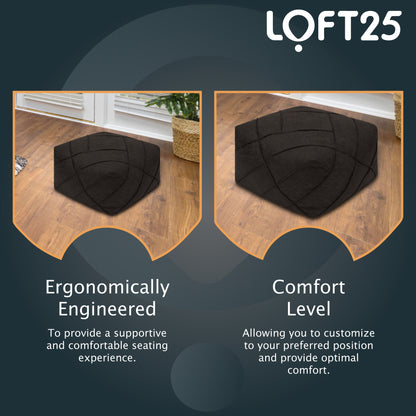 Loft 25 Square Indoor Living Room Portable Soft Foot Rest