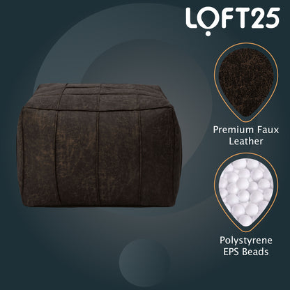 Loft 25 Square Bean Bag Foot Stool Pouffe