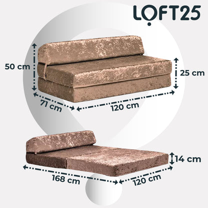 Loft25 Foldable Bed Living Room Z Bed Mattress