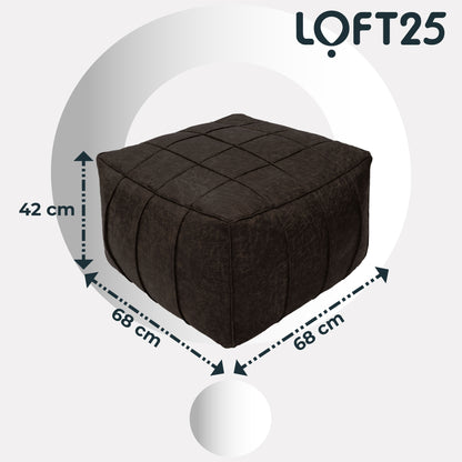 Loft 25 Square Bean Bag Foot Stool Pouffe