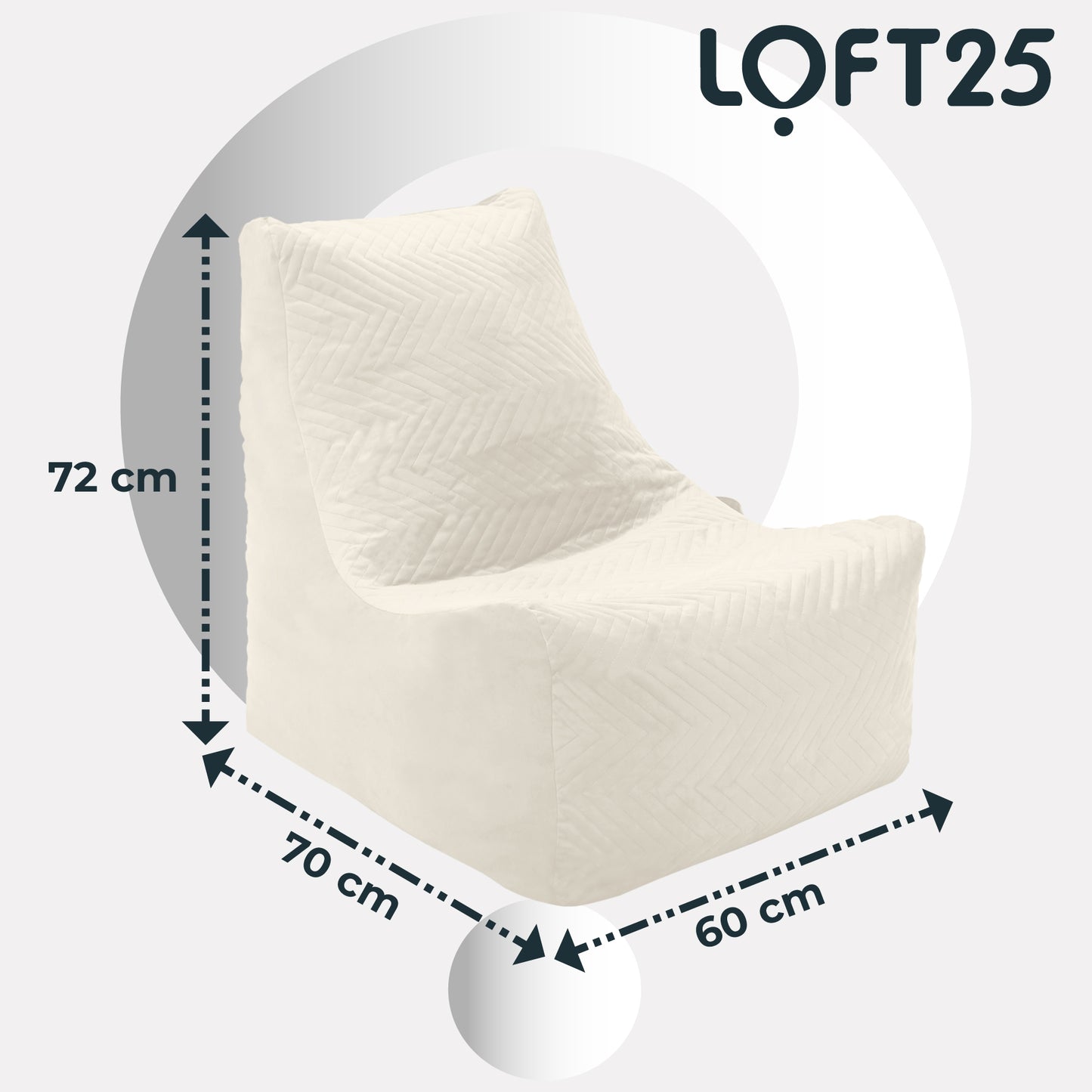 Loft 25 Round Bean Bag Chair Adult Gaming 60x70x72