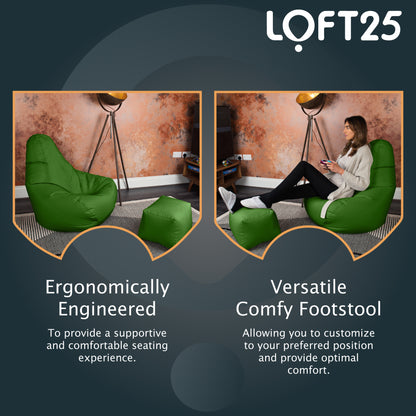 Loft 25 Bean Bag Gamer Chair With Footstool