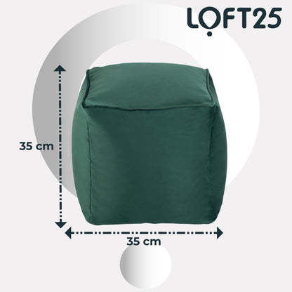 Loft 25 Premium Cubed Velvet Bean Bag Footstool