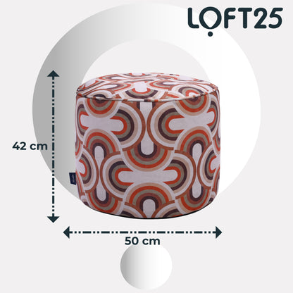 Loft 25 Printed Round Bean Bag Footstool