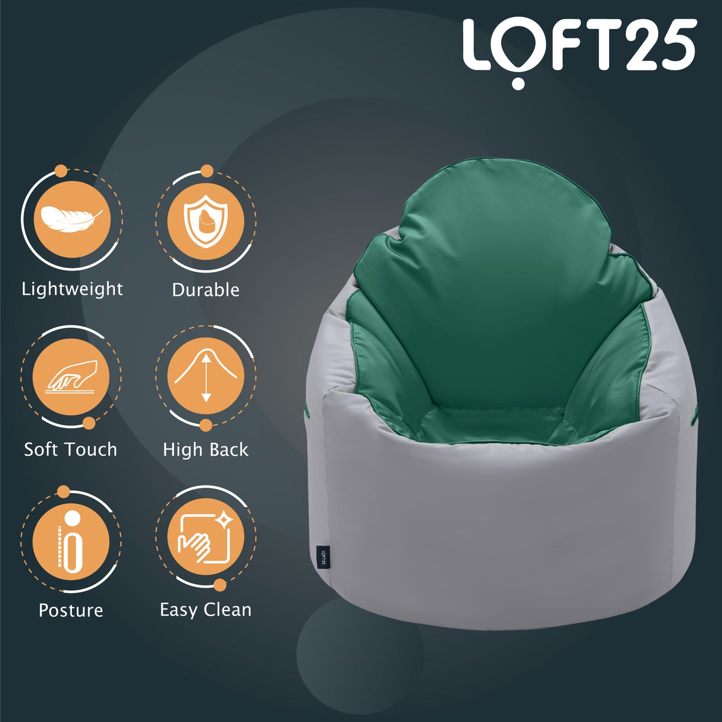 Loft 25 Adult Indoor Outdoor Bean Bag Chair