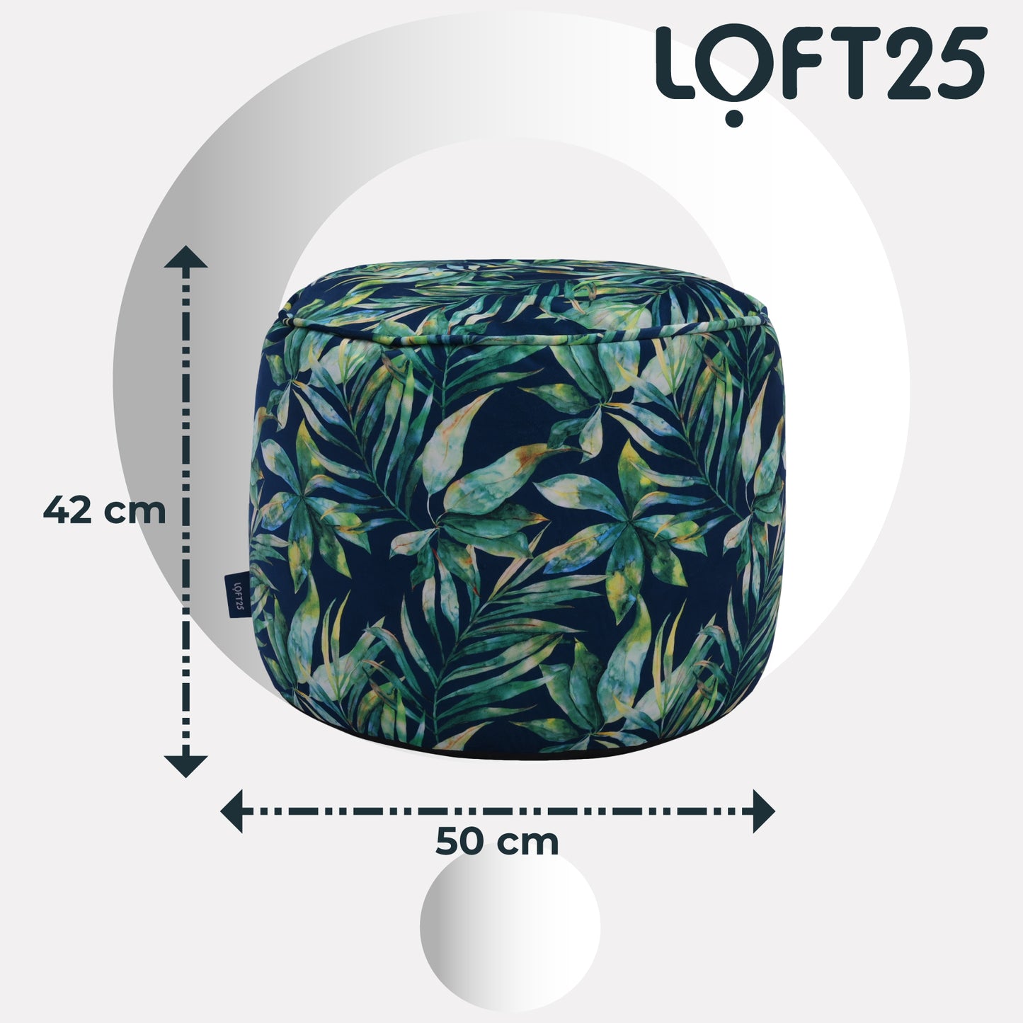 Loft 25 Printed Round Bean Bag Footstool