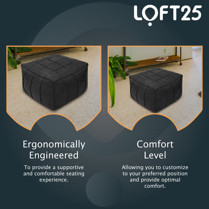 Loft 25 Square Bean Bag Foot Stool Pouffe