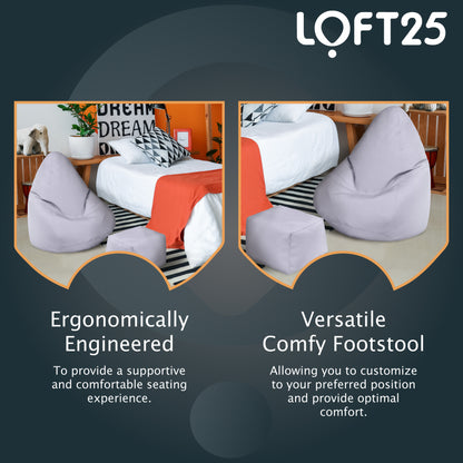 Loft 25 Kids Bean Bag Gamer Chair With Footstool